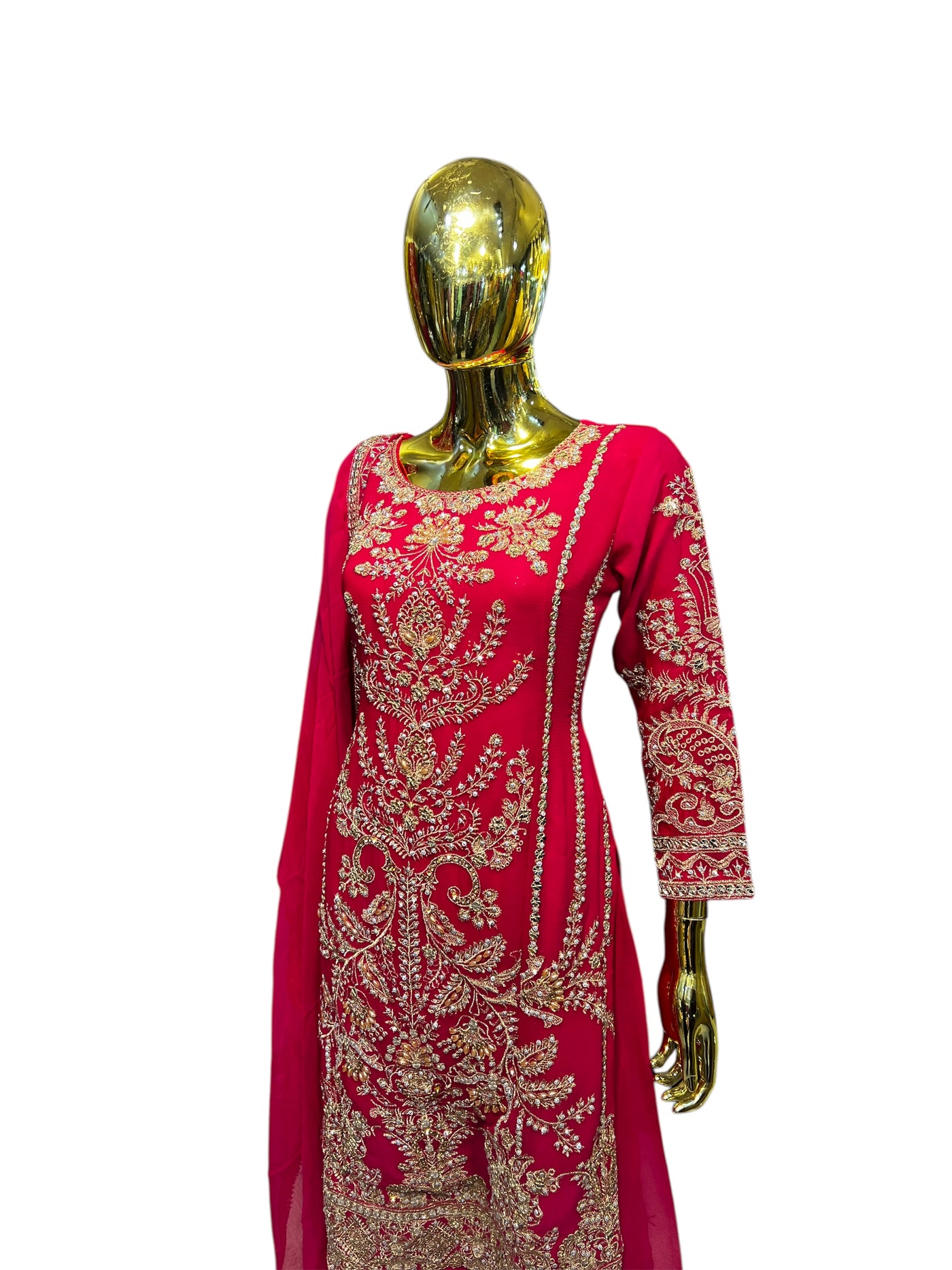 ZB-2B Women's Chiffon Plazo Suit Set - Perfect for Partywear - Dress, Traditional