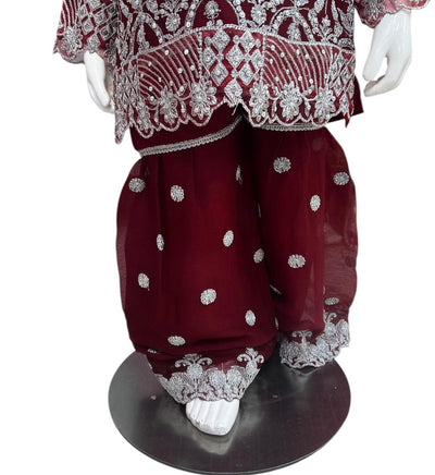 NR-1A Kidswear Sharara 3 piece suit Chiffon material