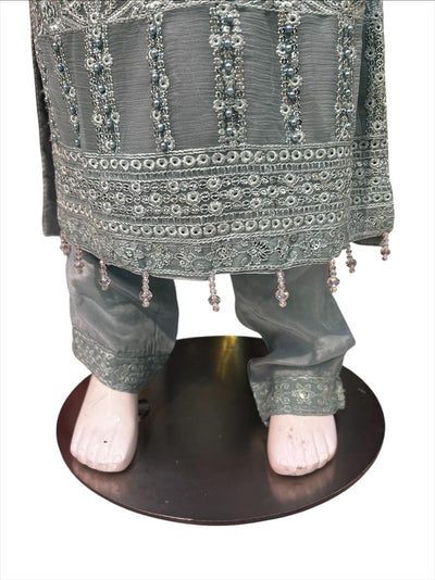 ZB-1C Kidswear 3 piece suit Chiffon material with trousers