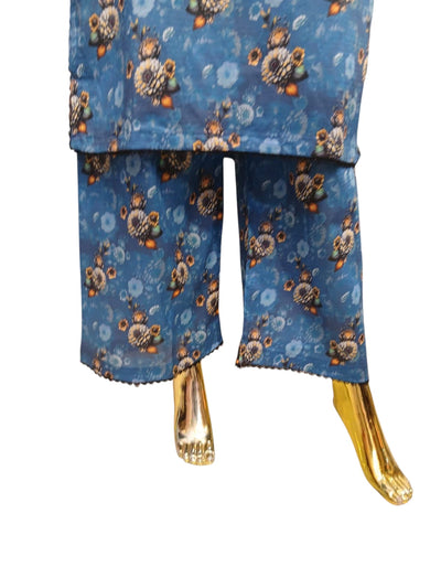 MD-1G Women's Cotton Material 3 Piece Suit with Trouser Available in Different Dupattas- Comfortable Dress Set for Ladies - Womenswear