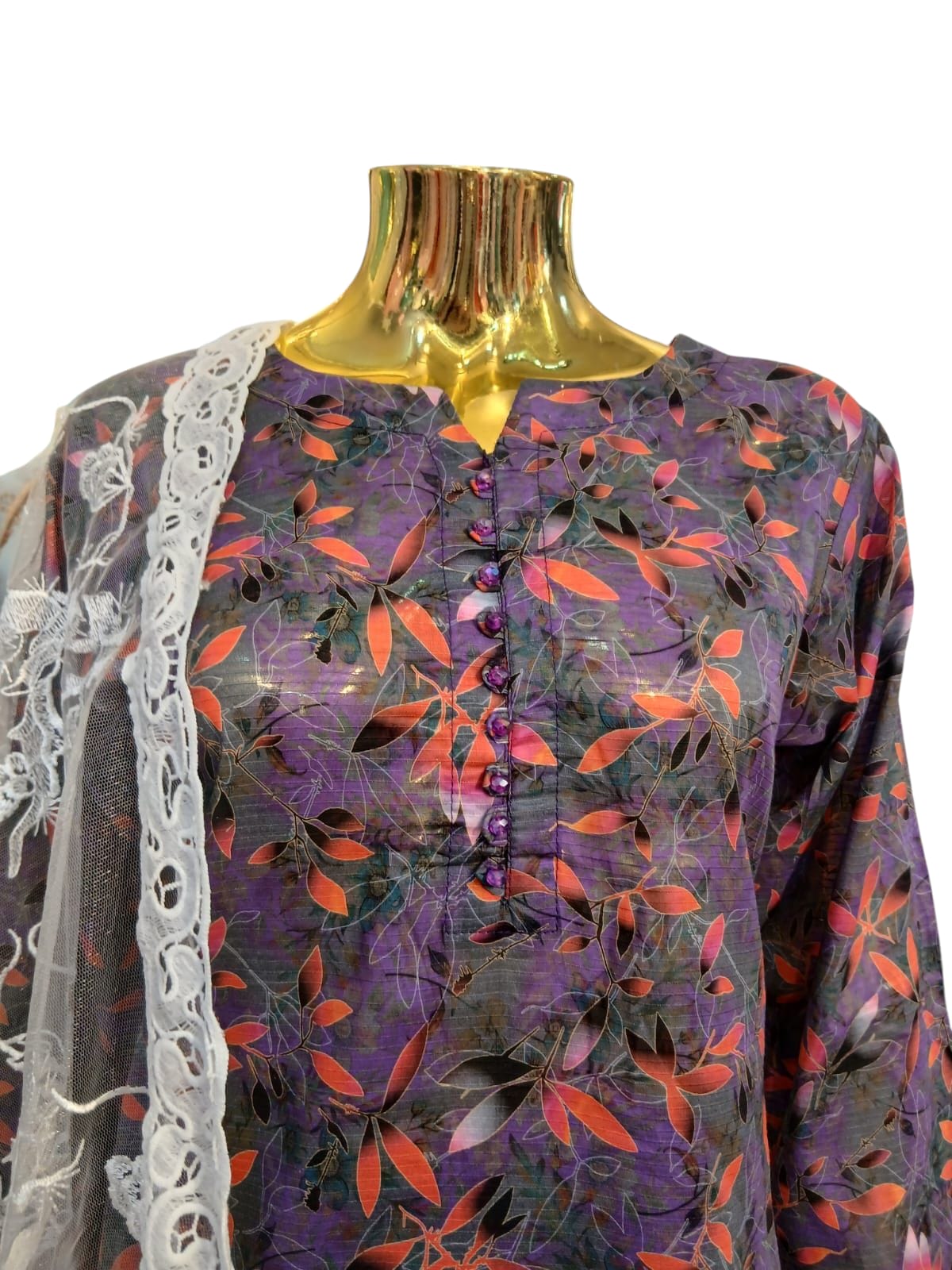 MD-1I Women's Cotton Material 3 Piece Suit with Plazo Available in Different Dupattas- Comfortable Dress Set for Ladies - Womenswear