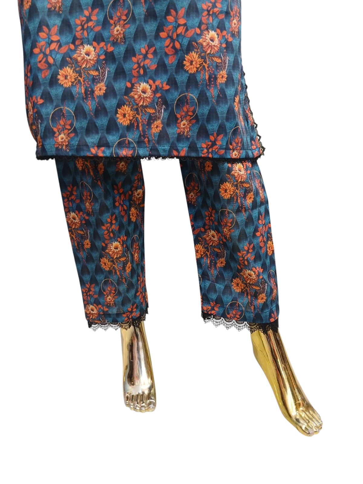 MD-1H Women's Cotton Material 3 Piece Suit with Trouser Available in Different Dupattas- Comfortable Dress Set for Ladies - Womenswear