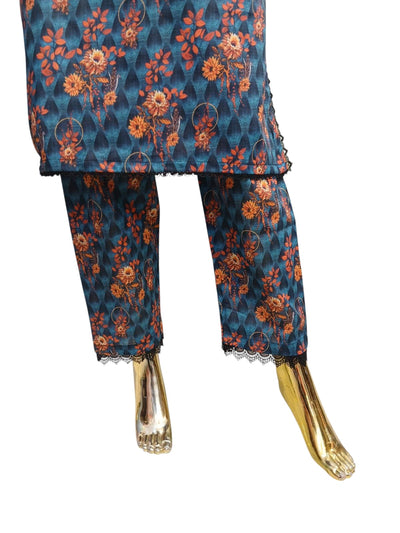 MD-1H Women's Cotton Material 3 Piece Suit with Trouser Available in Different Dupattas- Comfortable Dress Set for Ladies - Womenswear