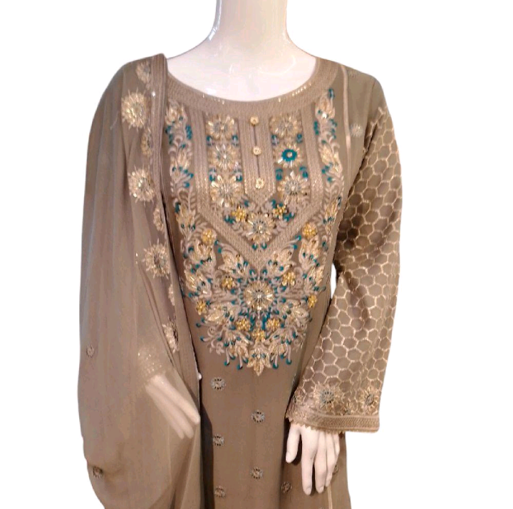 AW-5C 3 piece Trouser suit Chiffon material - Womenswear Partywear