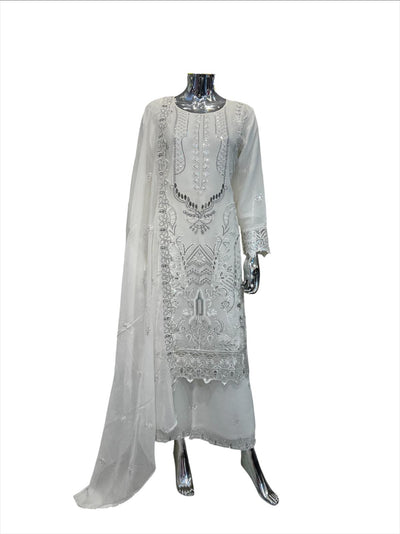 AZ-3A Women's Chiffon Plazo Suit Set - Perfect for Partywear - Dress, Traditional
