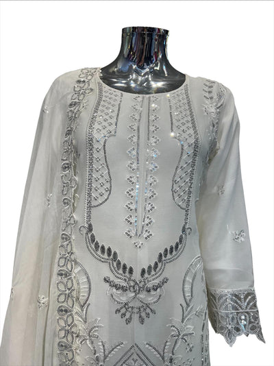 AZ-3A Women's Chiffon Plazo Suit Set - Perfect for Partywear - Dress, Traditional