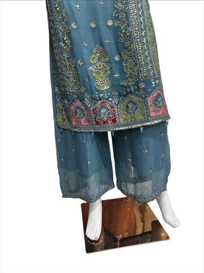 MD-2C Women's Chiffon Plazo Suit Set - Perfect for Partywear - Dress, Traditional