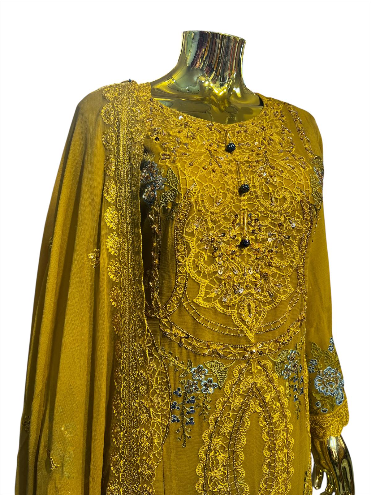 MD-2A Women's Chiffon Plazo Suit Set - Perfect for Partywear - Dress, Traditional (Copy)