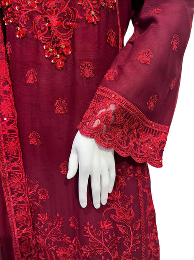MD-2F Women's Chiffon Plazo Suit Set - Perfect for Partywear - Dress, Traditional