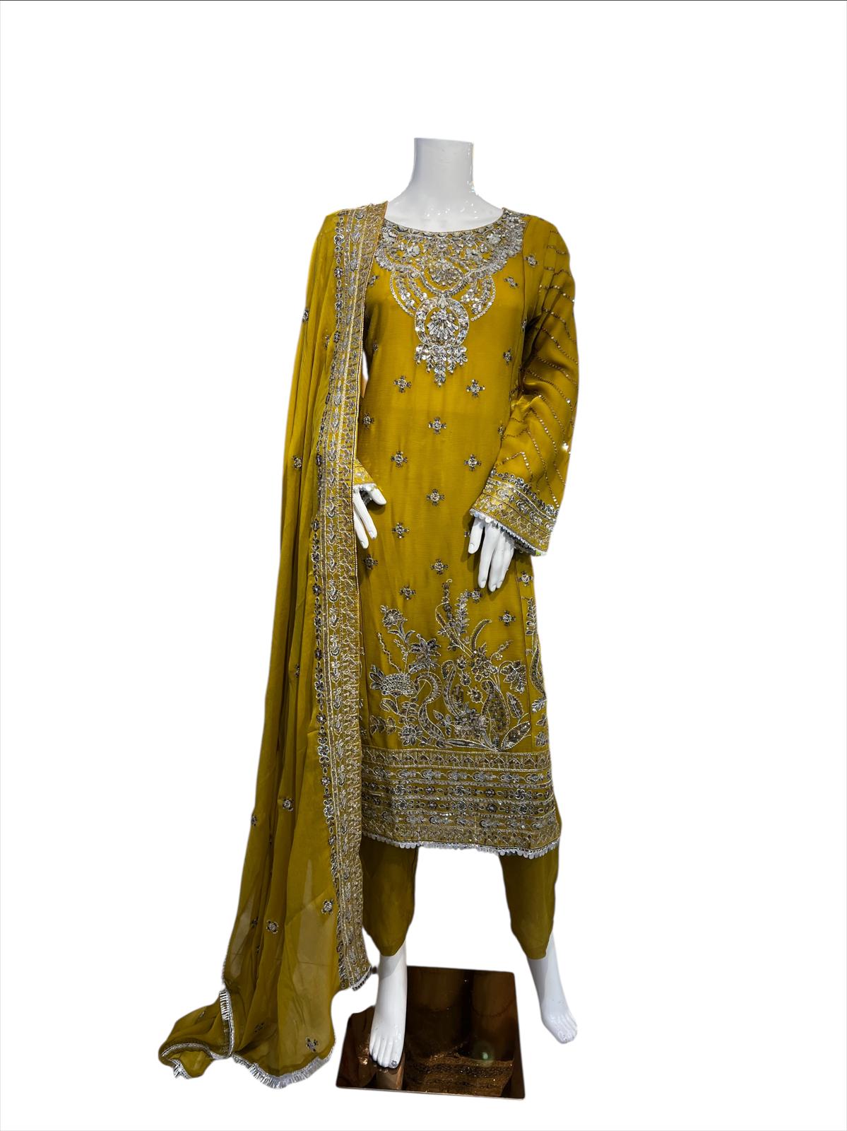 MD-2H Women's Chiffon Trouser Suit Set - Perfect for Partywear - Dress, Traditional