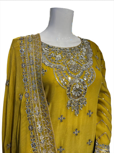 MD-2H Women's Chiffon Trouser Suit Set - Perfect for Partywear - Dress, Traditional
