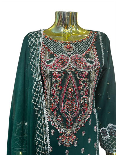 MD-3D Women's Chiffon Trouser Suit Set - Perfect for Partywear - Dress, Traditional