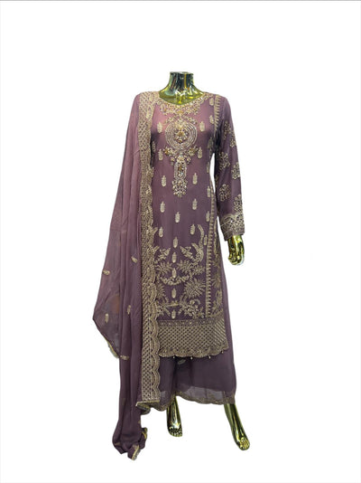 MD-3B Women's Chiffon Plazo Suit Set - Perfect for Partywear - Dress, Traditional