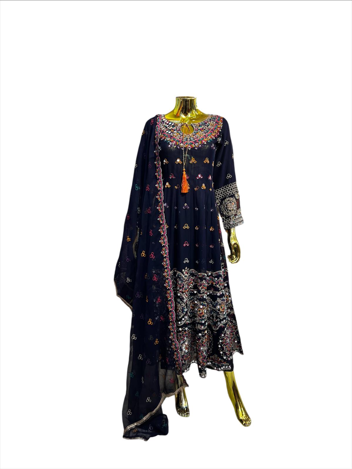 SF-2A Long Maxi dress suit 3 Piece Chiffon material- Womenswear