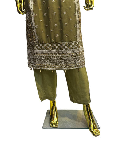 MD-3O Women's Chiffon Trouser Suit Set - Perfect for Partywear - Dress, Traditional