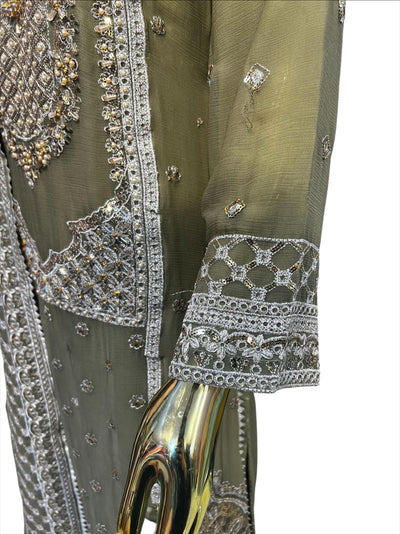 MD-3O Women's Chiffon Trouser Suit Set - Perfect for Partywear - Dress, Traditional