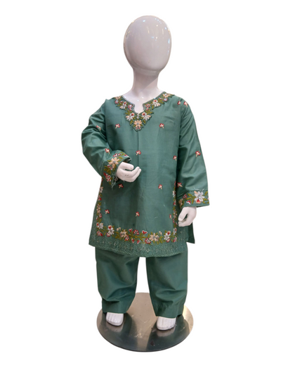 SF-1A Kidswear 3 piece suit cotton material with trousers