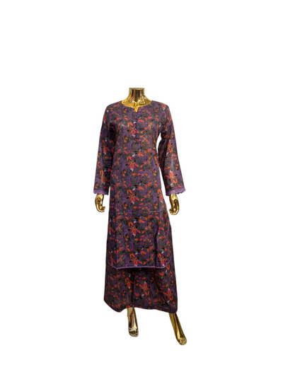 MD-1I Women's Cotton Material 3 Piece Suit with Plazo Available in Different Dupattas- Comfortable Dress Set for Ladies - Womenswear