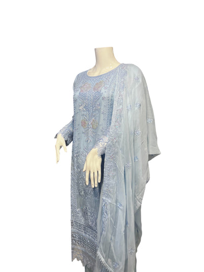 ZB-2A Women's Chiffon Trouser Suit Set - Perfect for Partywear - Dress, Traditional