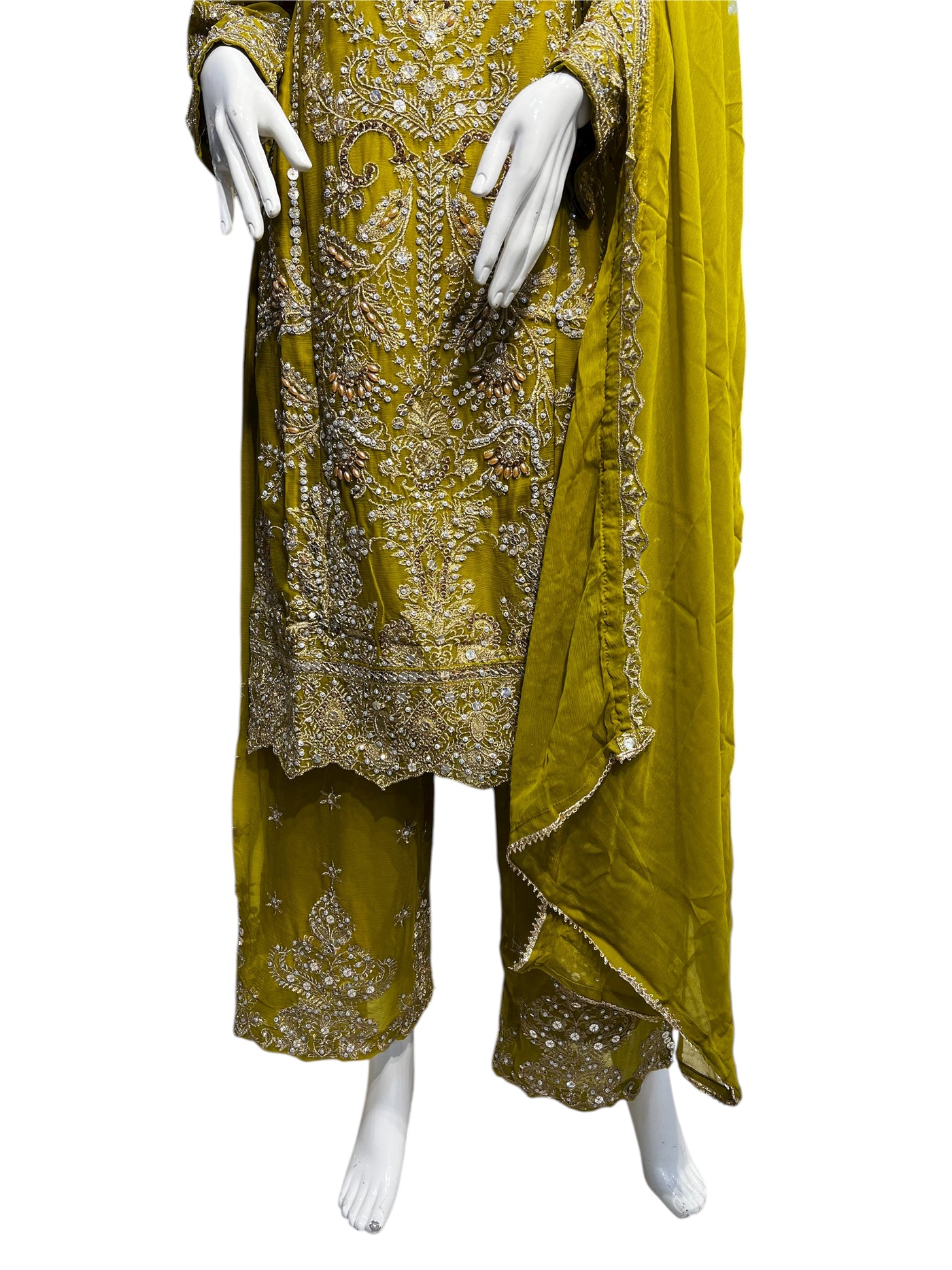 ZB-2B Women's Chiffon Plazo Suit Set - Perfect for Partywear - Dress, Traditional