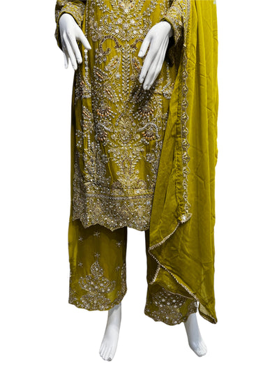 ZB-2B Women's Chiffon Plazo Suit Set - Perfect for Partywear - Dress, Traditional