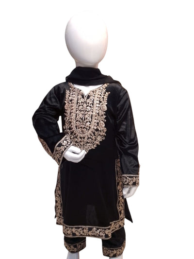 PH-1A Kidswear Plazo 3 piece suit Velvet material