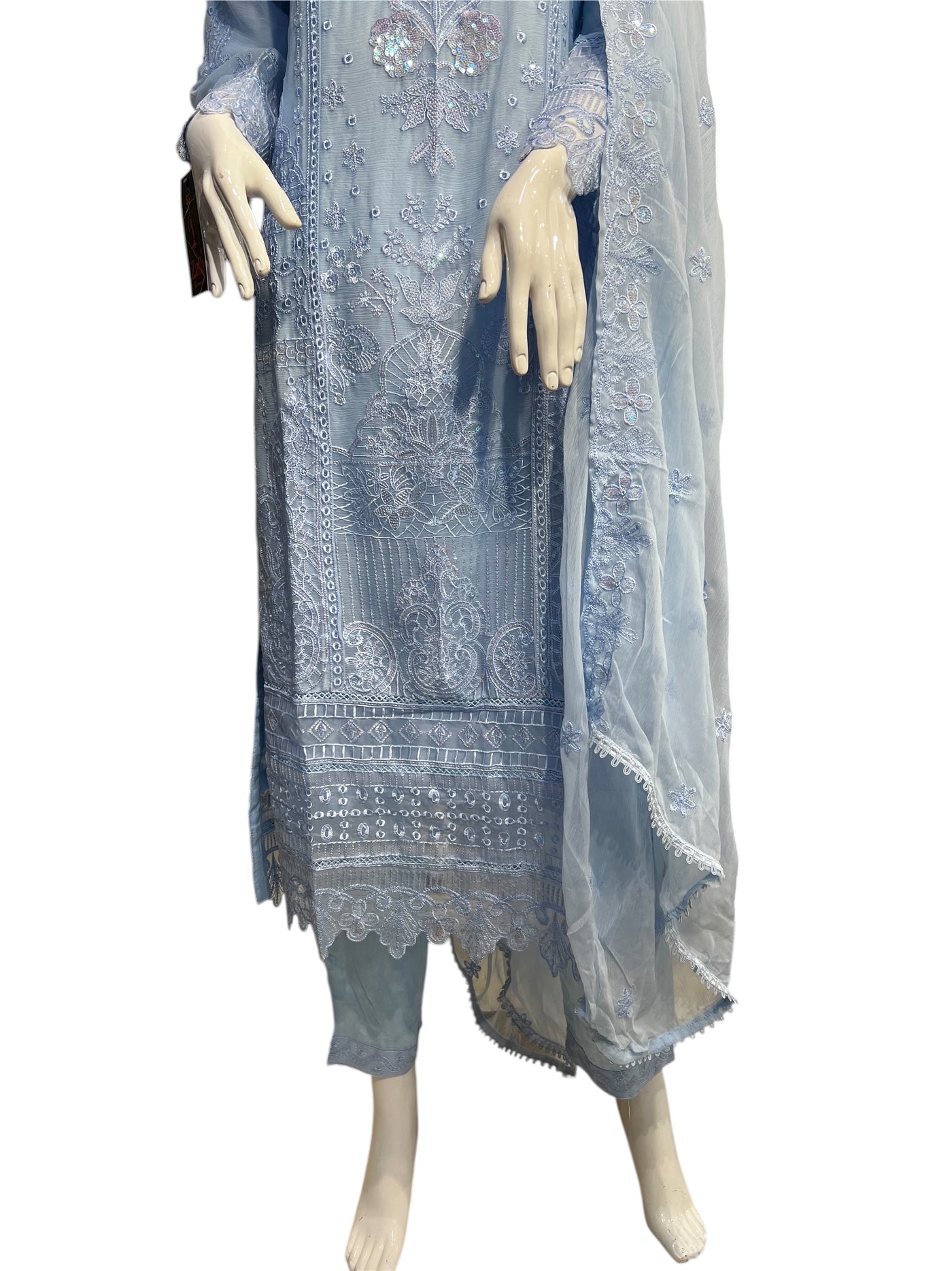 ZB-2A Women's Chiffon Trouser Suit Set - Perfect for Partywear - Dress, Traditional