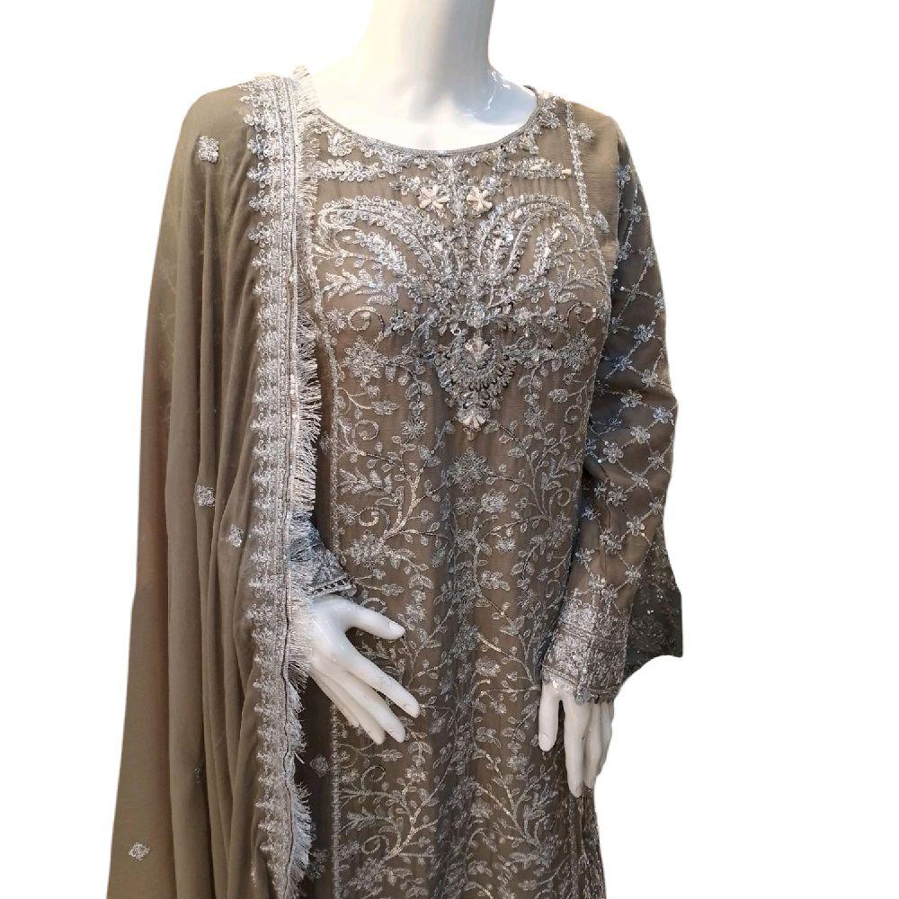AW-4E 3 piece Trouser suit Chiffon material - Womenswear Partywear