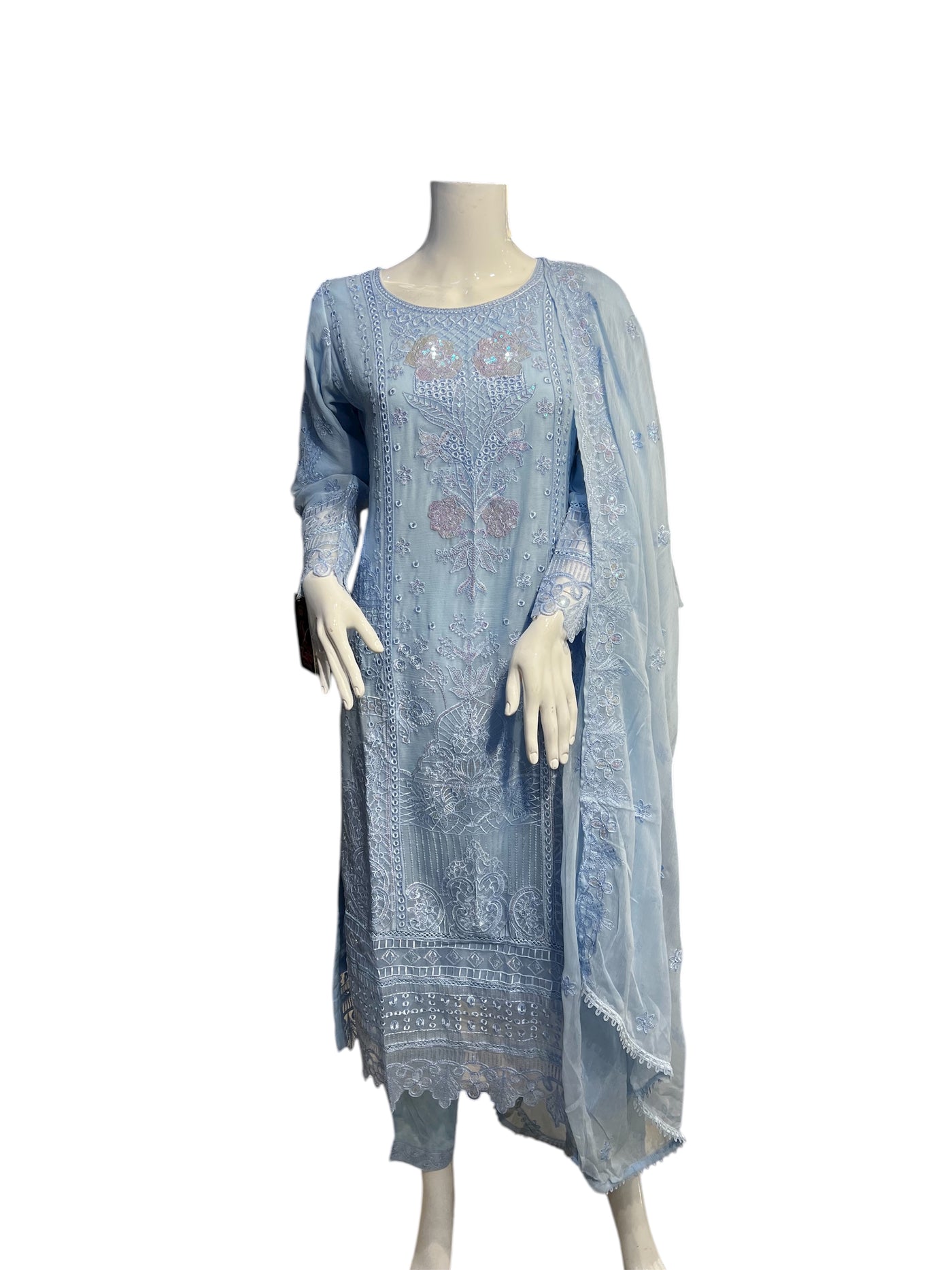 ZB-2A Women's Chiffon Trouser Suit Set - Perfect for Partywear - Dress, Traditional