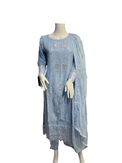 ZB-2A Women's Chiffon Trouser Suit Set - Perfect for Partywear - Dress, Traditional