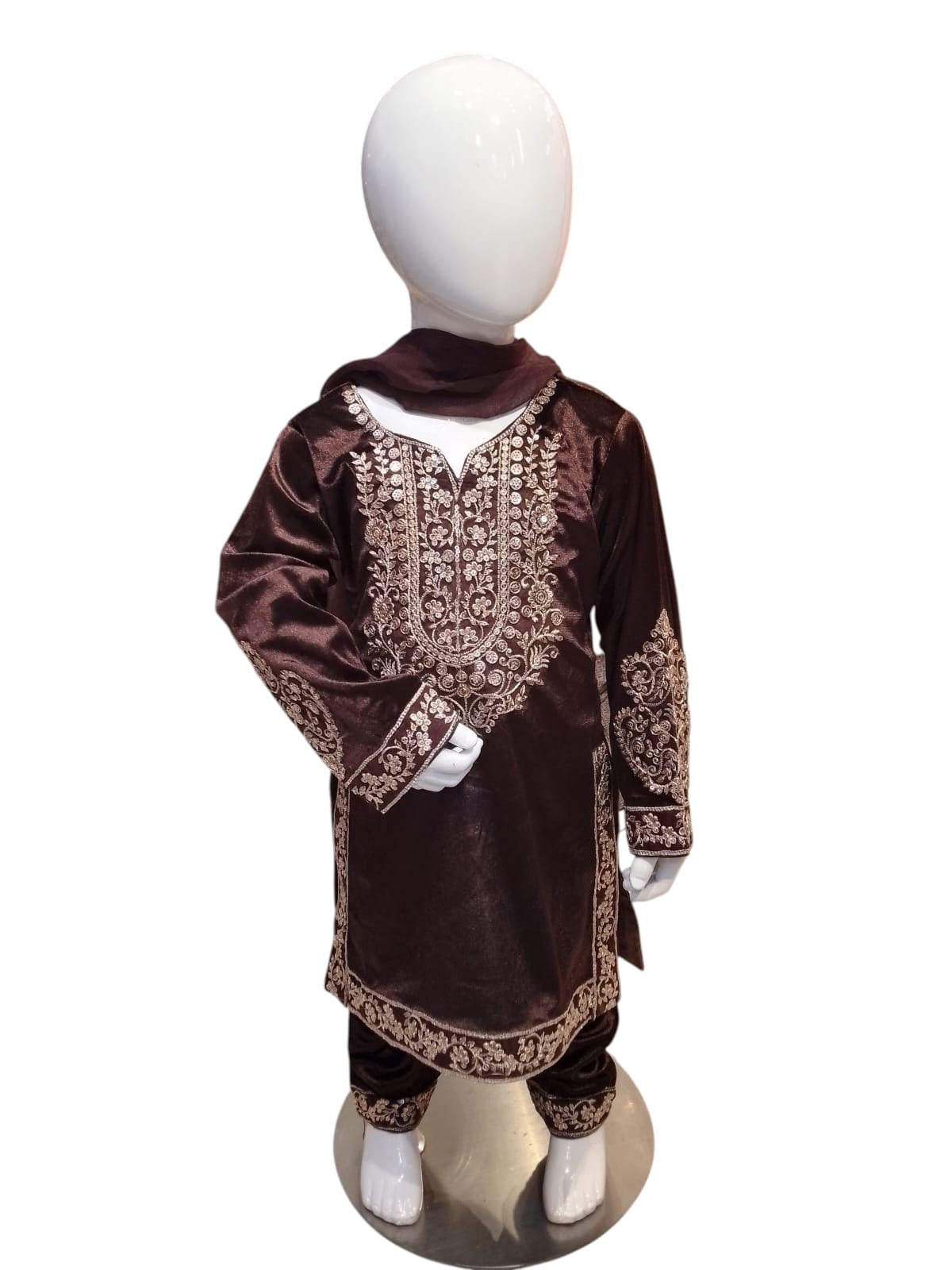 PH-1A Kidswear Plazo 3 piece suit Velvet material