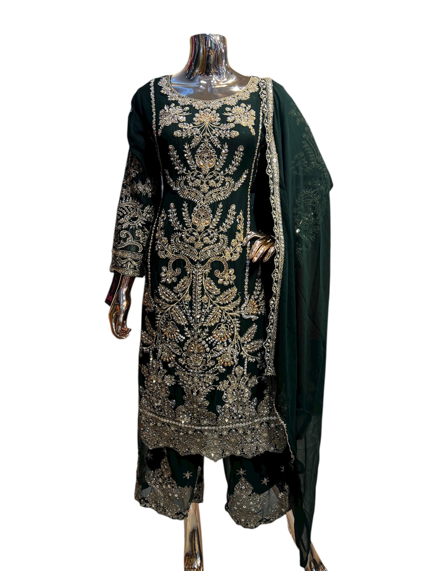ZB-2B Women's Chiffon Plazo Suit Set - Perfect for Partywear - Dress, Traditional