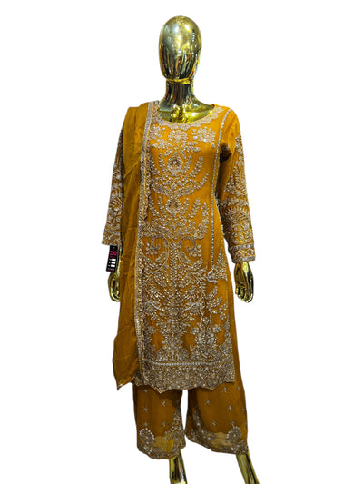 ZB-2B Women's Chiffon Plazo Suit Set - Perfect for Partywear - Dress, Traditional