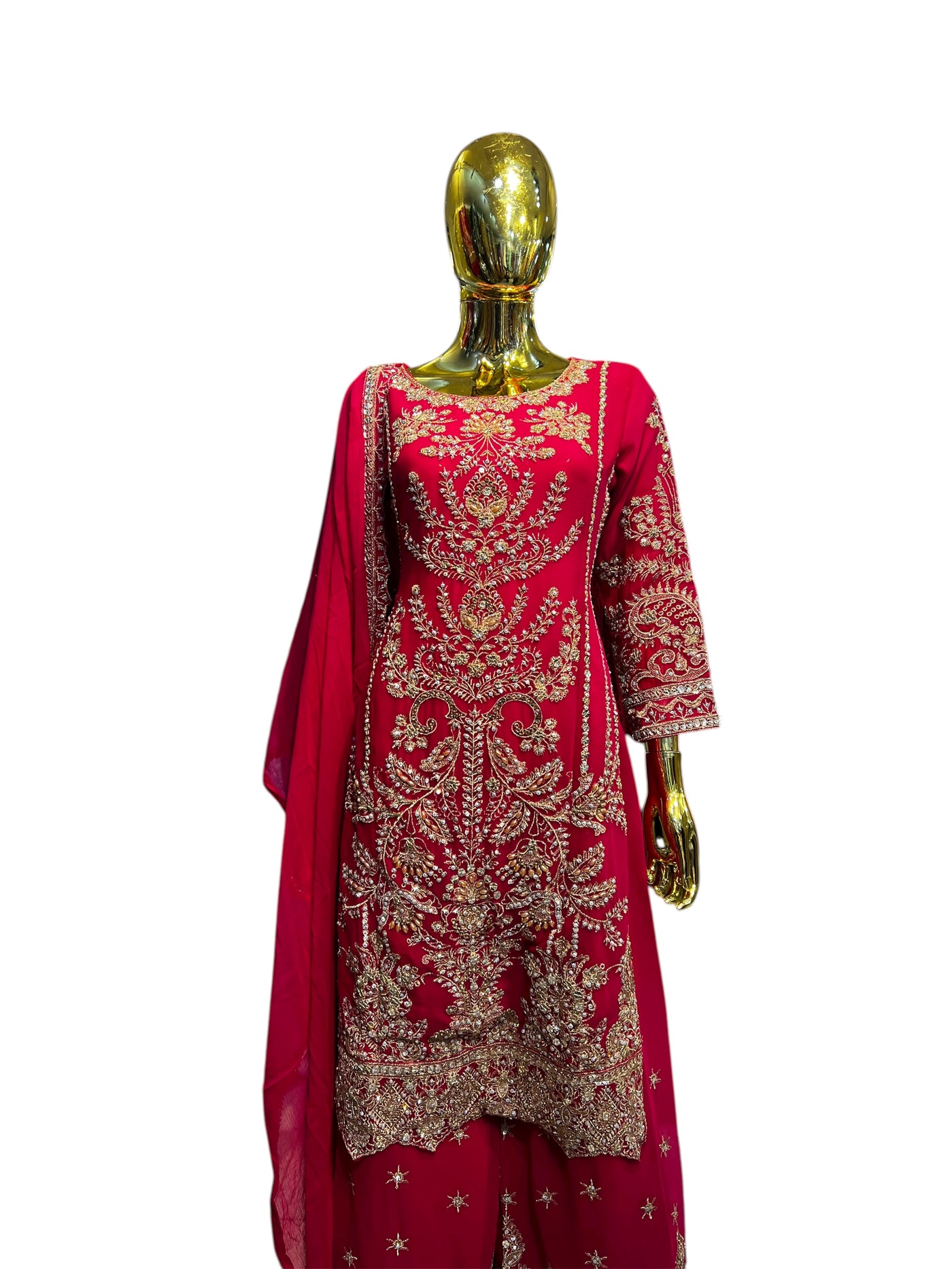 ZB-2B Women's Chiffon Plazo Suit Set - Perfect for Partywear - Dress, Traditional