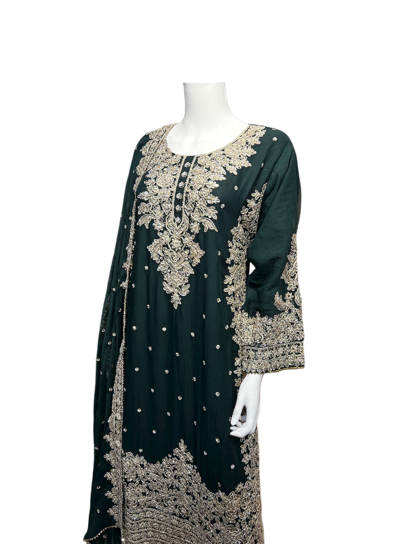 ZB-3A Women's Chiffon Plazo Suit Set - Perfect for Partywear - Dress, Traditional