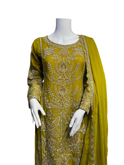 ZB-2B Women's Chiffon Plazo Suit Set - Perfect for Partywear - Dress, Traditional