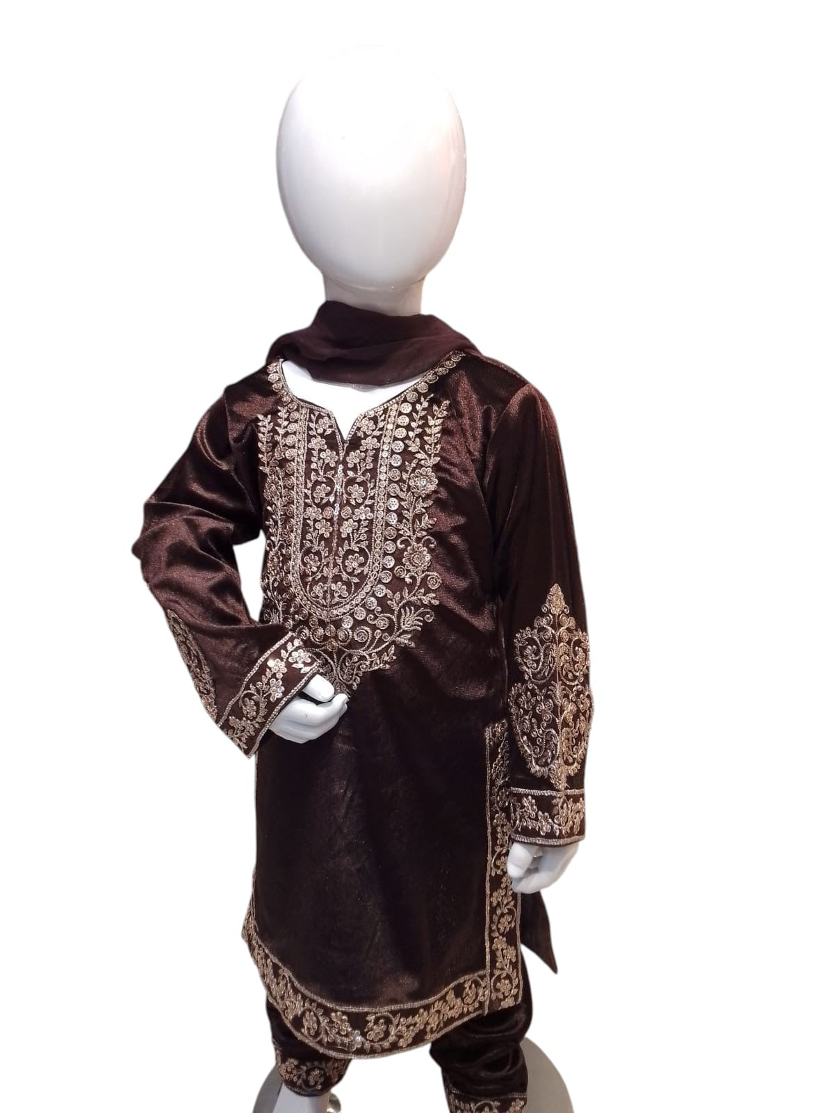 PH-1A Kidswear Plazo 3 piece suit Velvet material