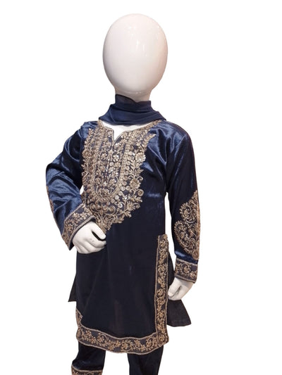 PH-1A Kidswear Plazo 3 piece suit Velvet material