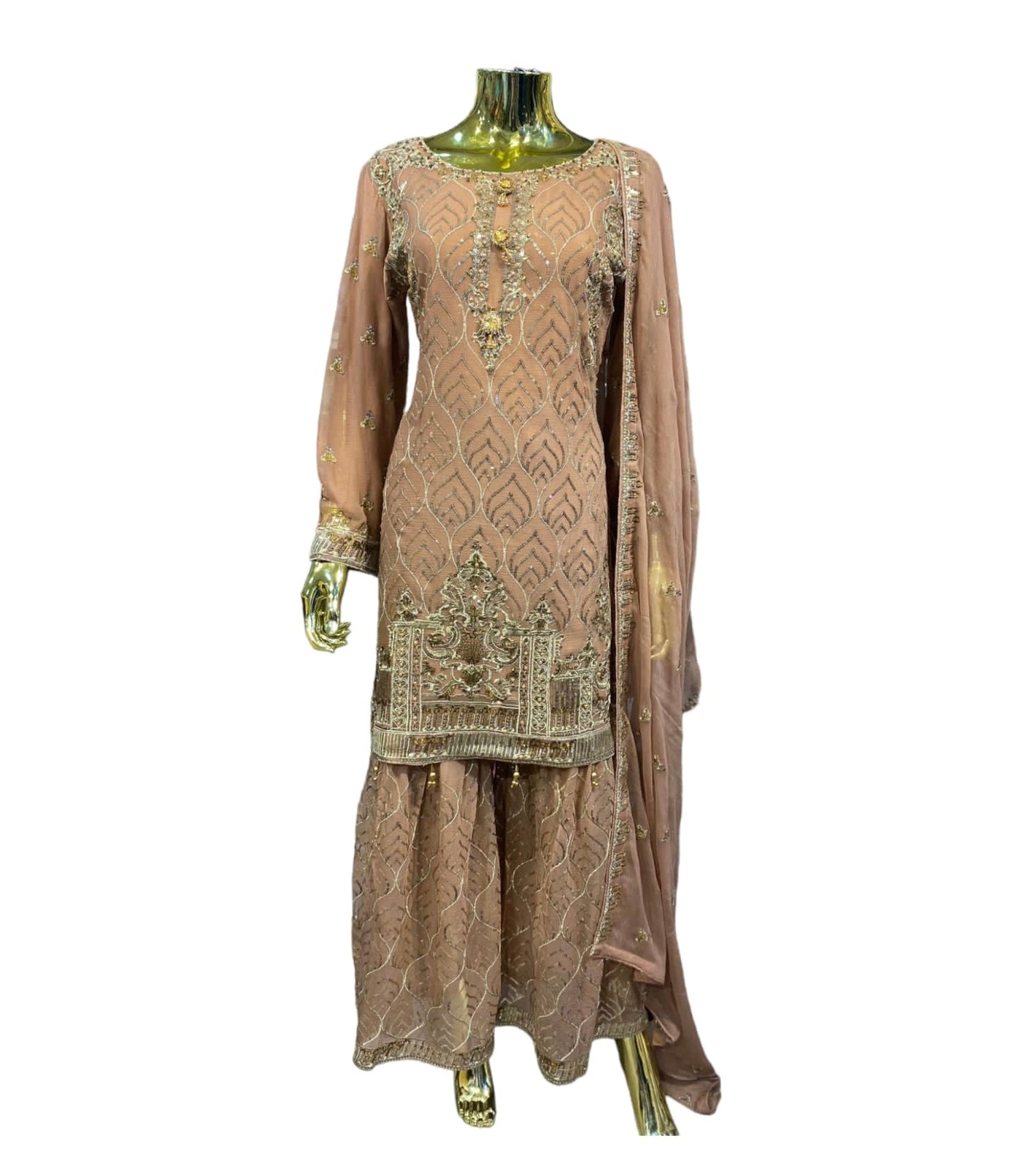 S-01 Party wear Sharara - Chiffon Material - Womenswear