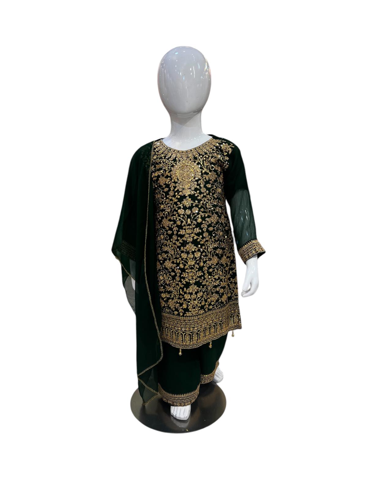 3 Piece Plazo Suit - Kidswear Partywear
