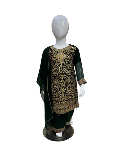 3 Piece Plazo Suit - Kidswear Partywear