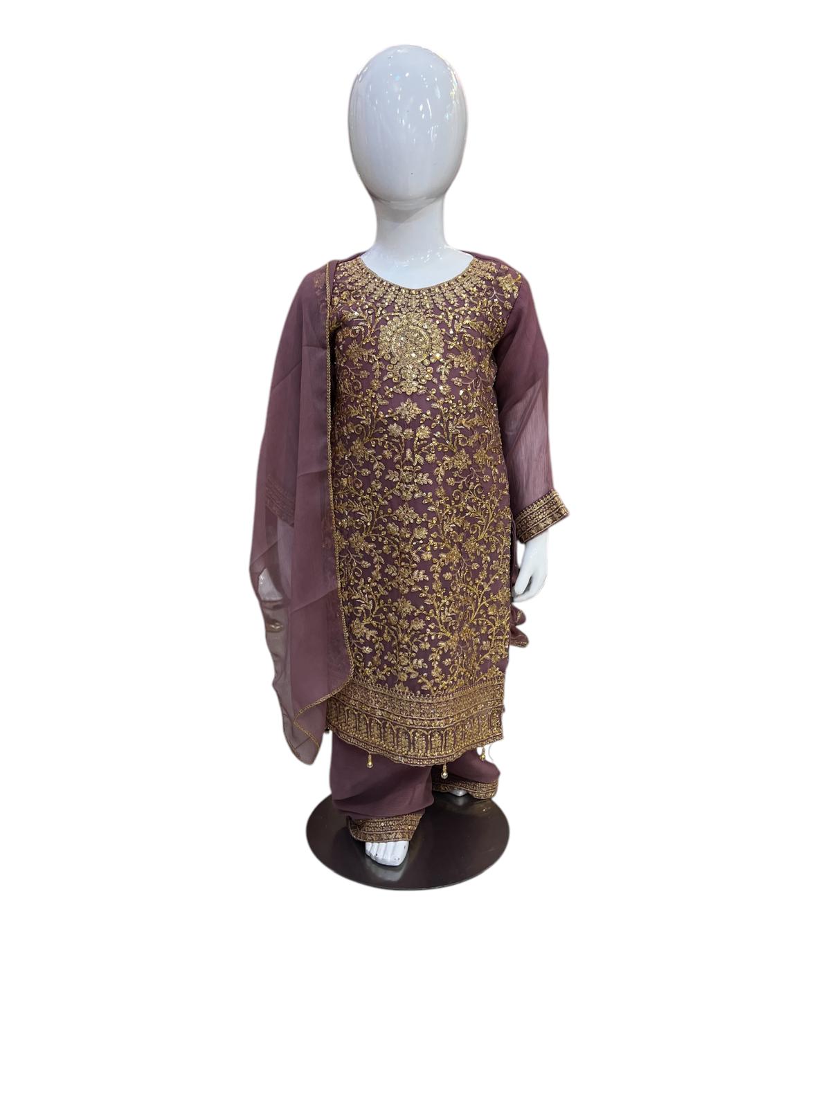 3 Piece Plazo Suit - Kidswear Partywear