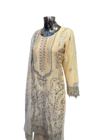 AZ-3A Women's Chiffon Plazo Suit Set - Perfect for Partywear - Dress, Traditional