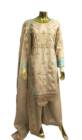 3 piece suit rawsilk material with plazo and dupatta