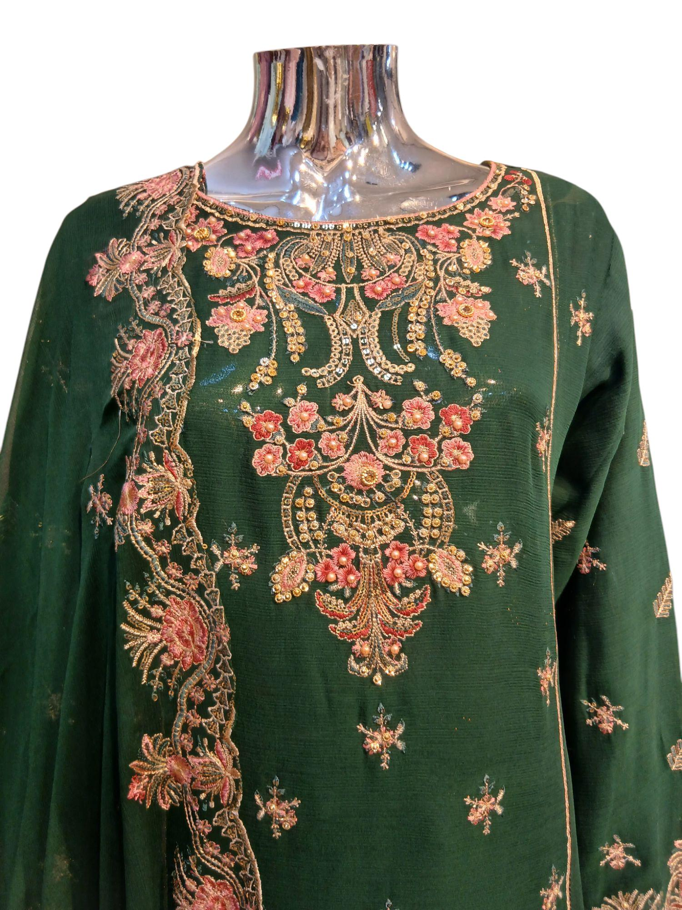 AW-3B Women's Chiffon Plazo Suit Set - Perfect for Partywear - Dress, Traditional