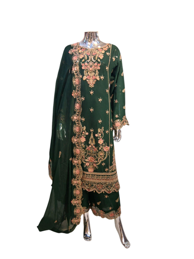 AW-3B Women's Chiffon Plazo Suit Set - Perfect for Partywear - Dress, Traditional