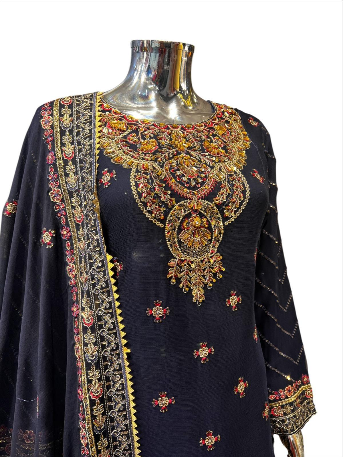 MD-3C Women's Chiffon Trouser Suit Set - Perfect for Partywear - Dress, Traditional
