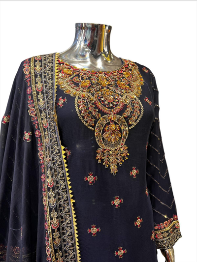 MD-3C Women's Chiffon Trouser Suit Set - Perfect for Partywear - Dress, Traditional