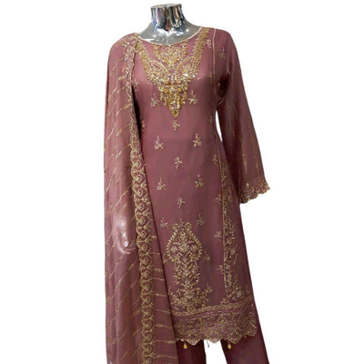 AW-4D 3 piece Trouser suit Chiffon material - Womenswear Partywear
